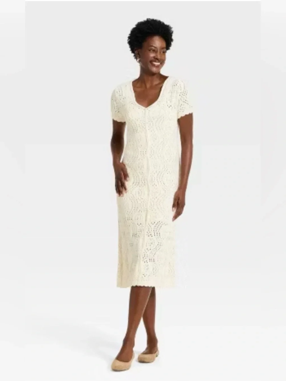 Women’s Cream Crochet Dress